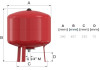 Expanzná nádoba Flamco Baseflex 50L DN20 6bar červená kúrenie Expanzná nádoba Flamco Baseflex 50L DN20 6bar červená kúrenie