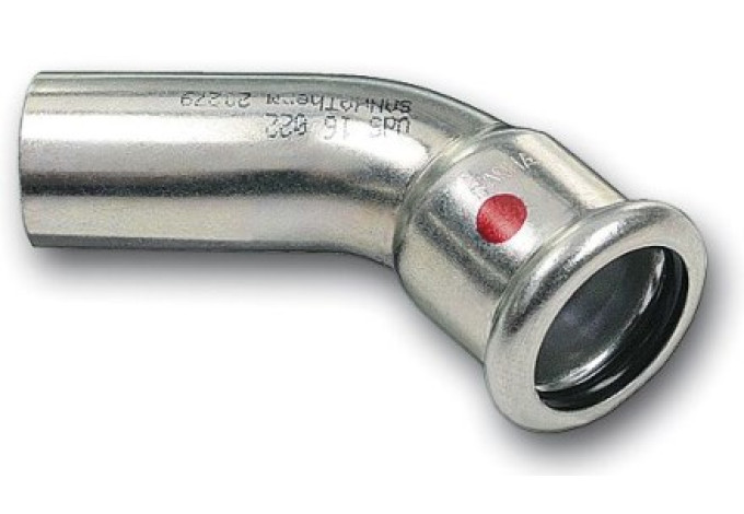 SANHA THERM Koleno 28/45° vnut/von lisov. oceľ 24001A SANHA THERM Koleno 28/45° vnut/von lisov. oceľ 24001A