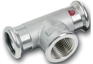 SANHA THERM T-kus 28x1/2x28mm vnút. závit lis. oceľ, 24130 SANHA THERM T-kus 28x1/2x28mm vnút. závit lis. oceľ, 24130
