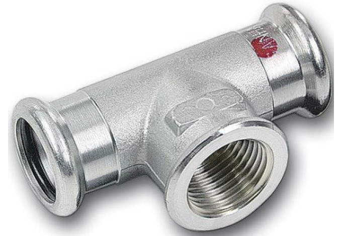 SANHA THERM T-kus 28x1/2x28mm vnút. závit lis. oceľ, 24130 SANHA THERM T-kus 28x1/2x28mm vnút. závit lis. oceľ, 24130