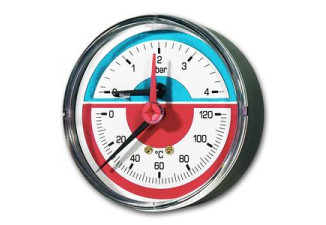 Termomanometer TM 0-120°C, 0-6 bar, zadný IVAR Termomanometer TM 0-120°C, 0-6 bar, zadný IVAR