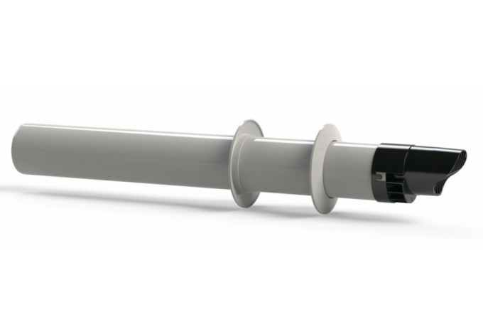Komín koaxiálny horizontálny Plast/plech 80/125 0,7m Ricom