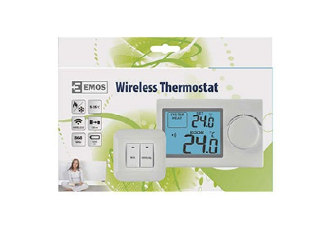 Termostat EMOS P5614 bezdrôtový ovládanie manuálne kolieskom Termostat EMOS P5614 bezdrôtový ovládanie manuálne kolieskom