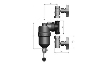 Magnetický filter DN20 Quadromag BASIC 3/4coll rozdeľovač Ms/Ni Magnetický filter DN20 Quadromag BASIC 3/4coll rozdeľovač Ms/Ni